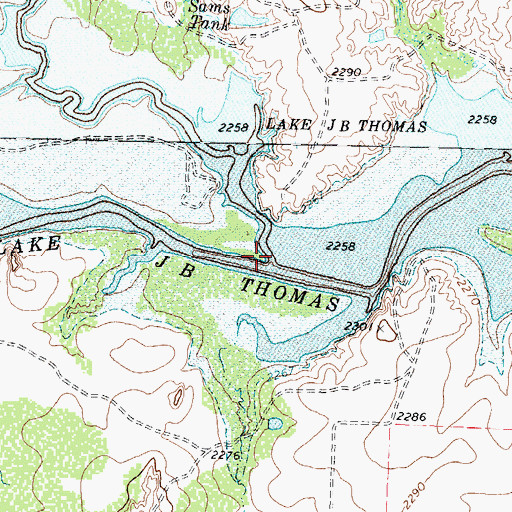 Topographic Map of Hullem Creek, TX