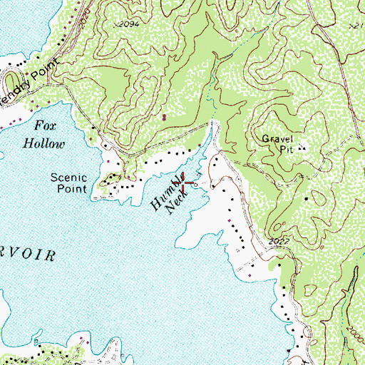 Topographic Map of Humble Neck, TX