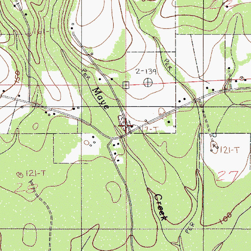 Topographic Map of May Creek Cemetery, AL