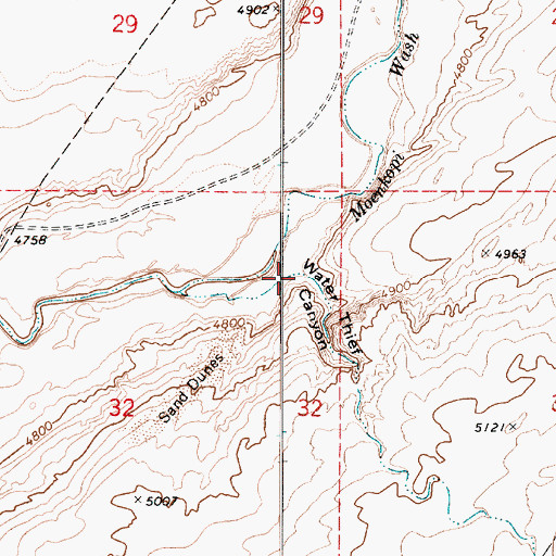Topographic Map of Water Thief Canyon, AZ