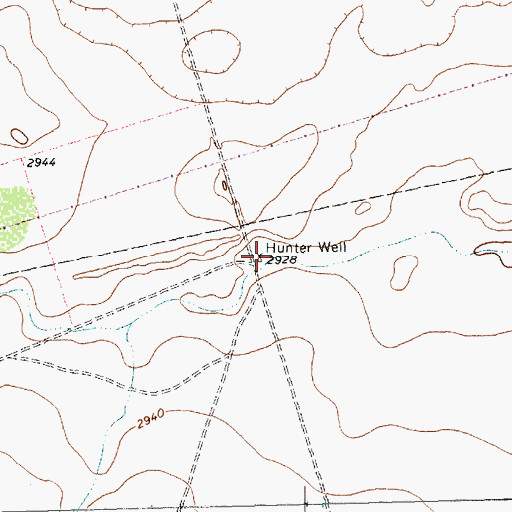 Topographic Map of Hunter Well, TX
