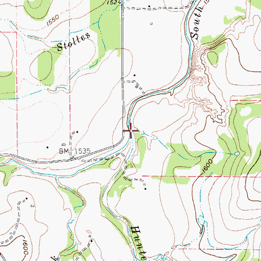 Topographic Map of Hunters Creek, TX