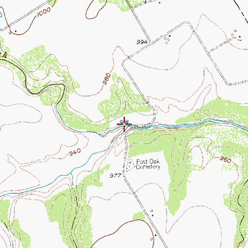 Topographic Map of Hurst Branch, TX
