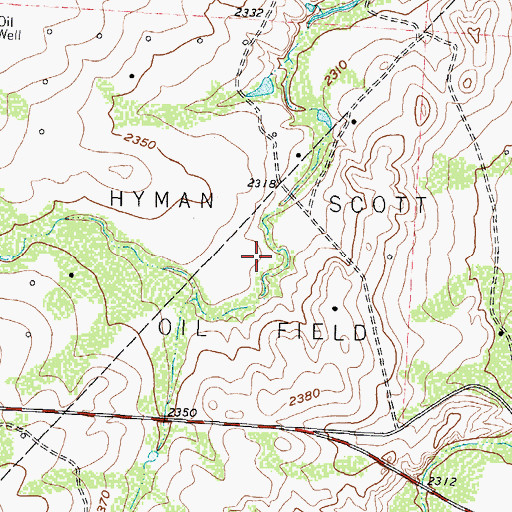 Topographic Map of Hyman Scott Oil Field, TX
