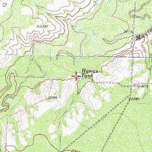 Topographic Map of Hyman Tank, TX