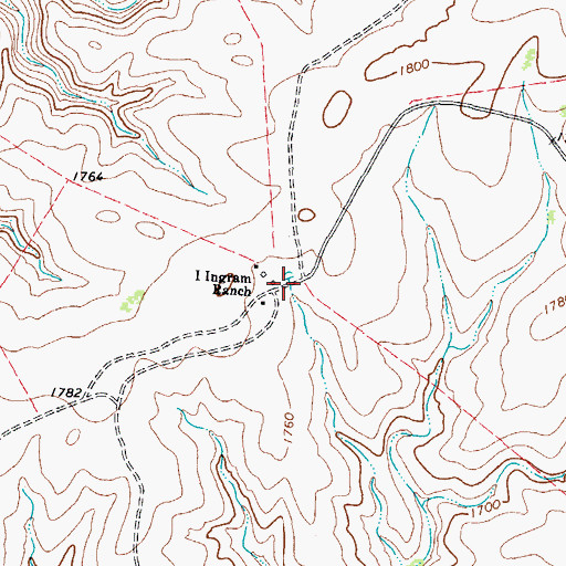 Topographic Map of I Ingram Ranch, TX