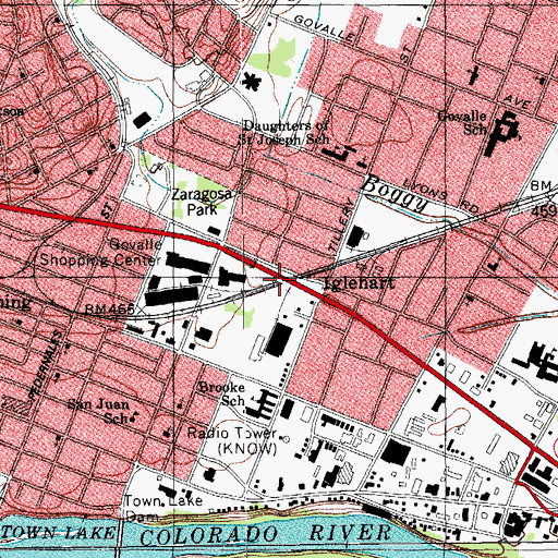Topographic Map of Iglehart, TX