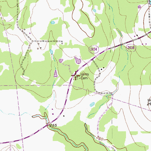Topographic Map of Ijams Cemetery, TX