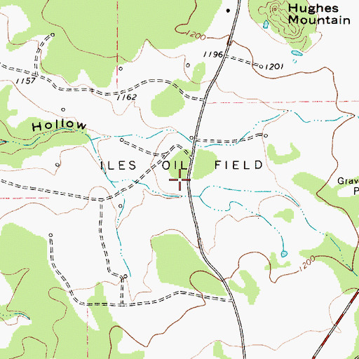 Topographic Map of Iles Oil Field, TX