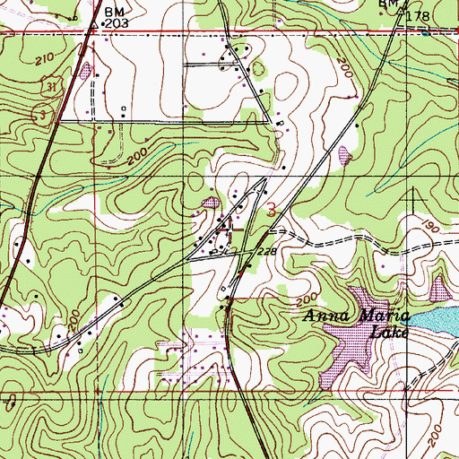 Topographic Map of Mount Olive Church, AL