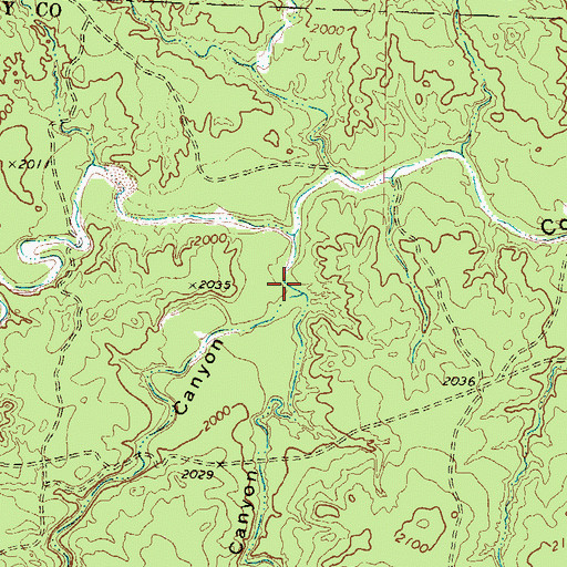 Topographic Map of Impossible Canyon, TX