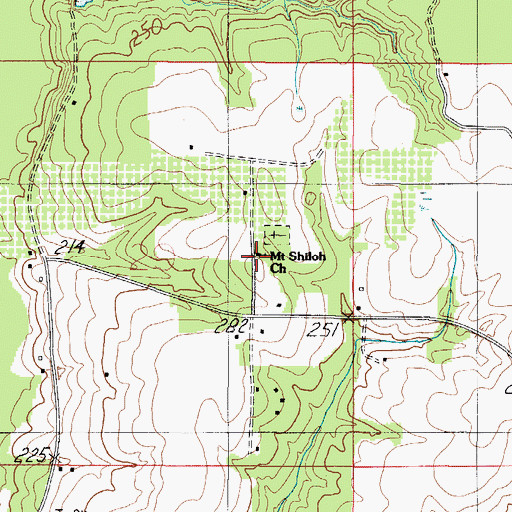 Topographic Map of Mount Shiloh Church, AL