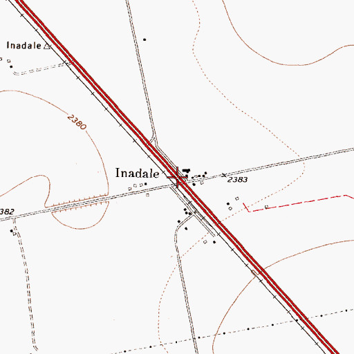 Topographic Map of Inadale, TX