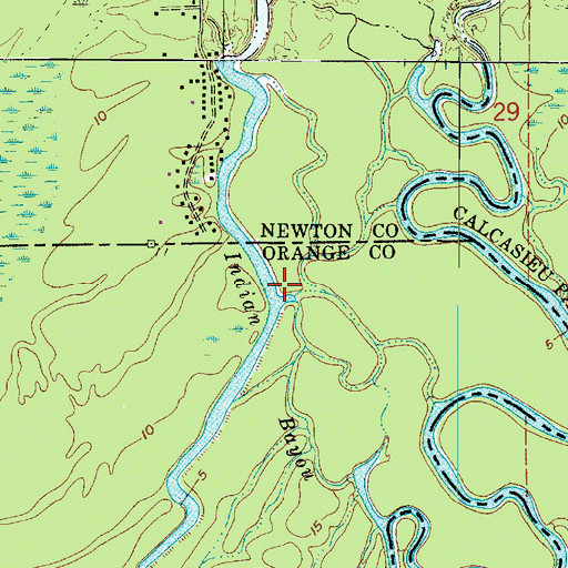 Topographic Map of Indian Bayou, TX