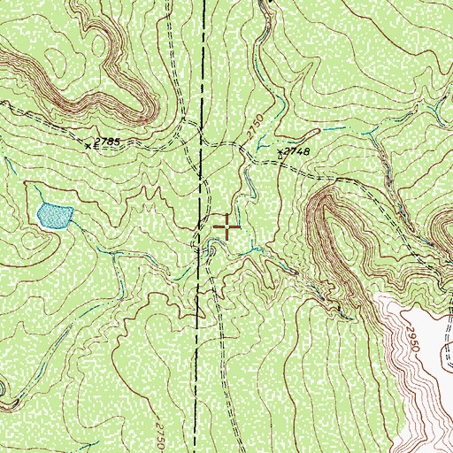 Topographic Map of Indian Canyon, TX