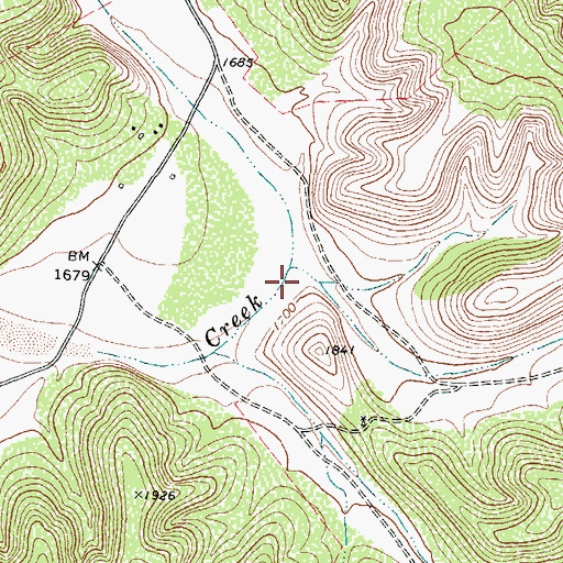 Topographic Map of Indian Canyon, TX