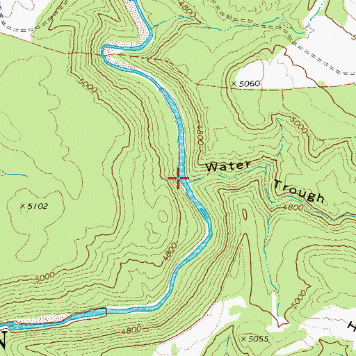 Topographic Map of Water Trough Canyon, AZ