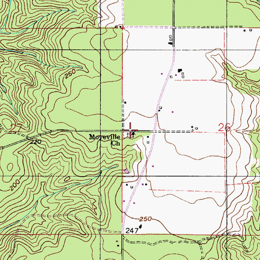 Topographic Map of Moyeville Church Cemetery, AL