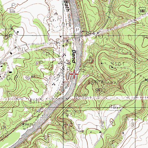 Topographic Map of Indian Creek, TX