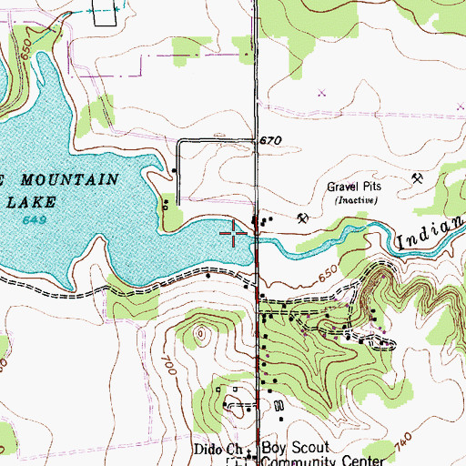 Topographic Map of Indian Creek, TX