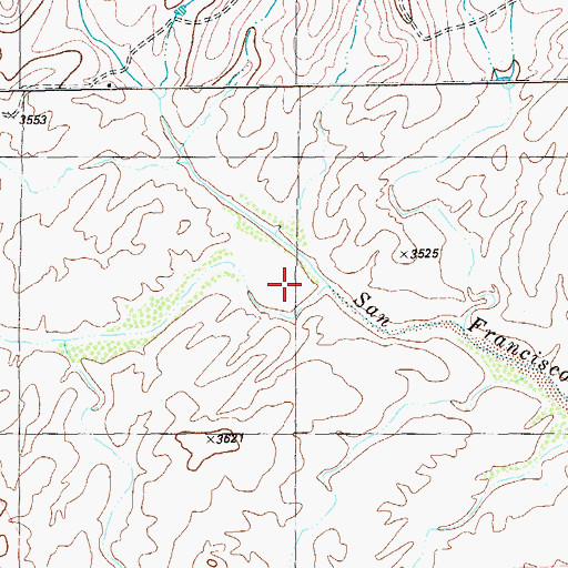 Topographic Map of Indian Creek, TX
