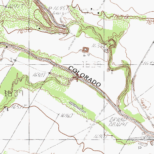 Topographic Map of Indian Creek, TX