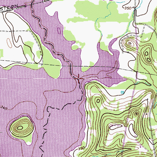 Topographic Map of Indian Creek, TX