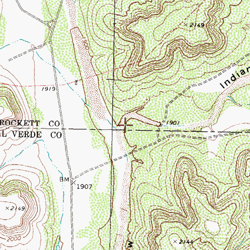 Topographic Map of Indian Draw, TX