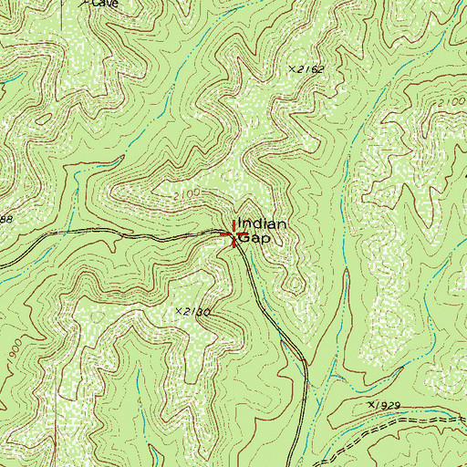 Topographic Map of Indian Gap, TX