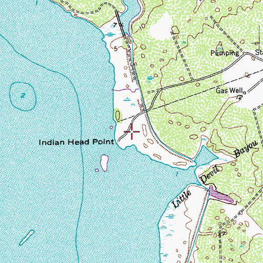 Topographic Map of Indian Head Point, TX