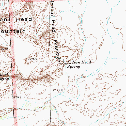 Topographic Map of Indian Head Spring, TX