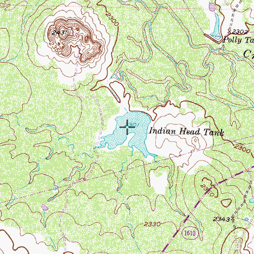 Topographic Map of Indian Head Tank, TX