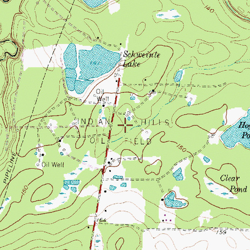 Topographic Map of Indian Hills Oil Field, TX