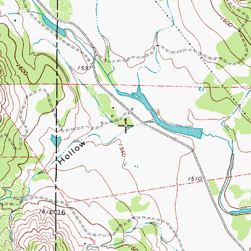Topographic Map of Indian Hollow, TX