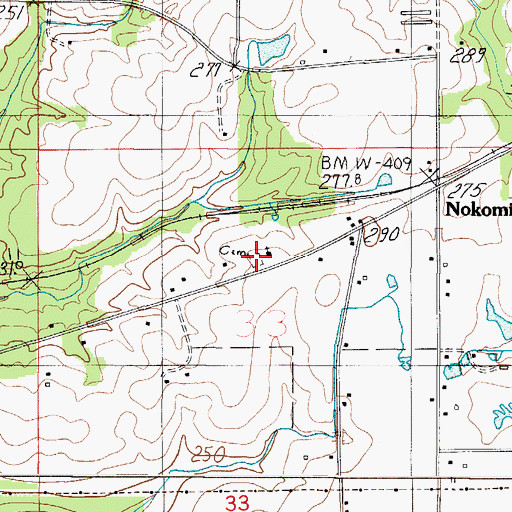 Topographic Map of Nokomis Church Cemetery, AL