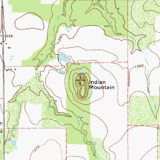 Topographic Map of Indian Mountain, TX