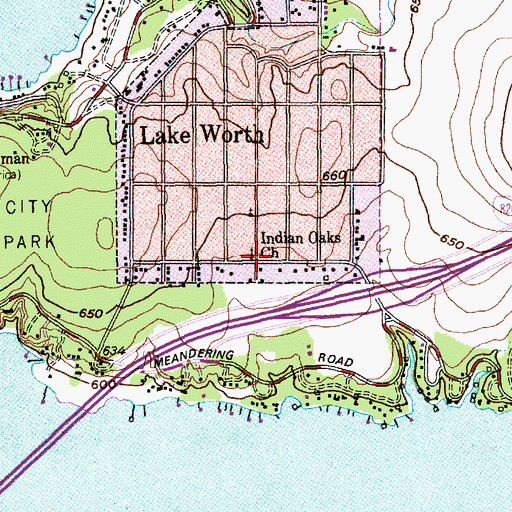 Topographic Map of Indian Oaks Church, TX