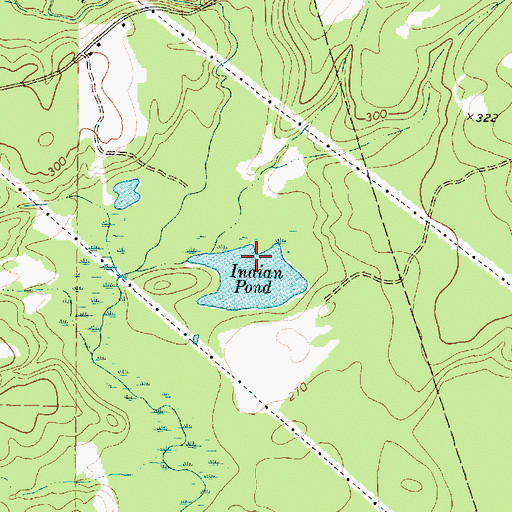 Topographic Map of Indian Pond, TX