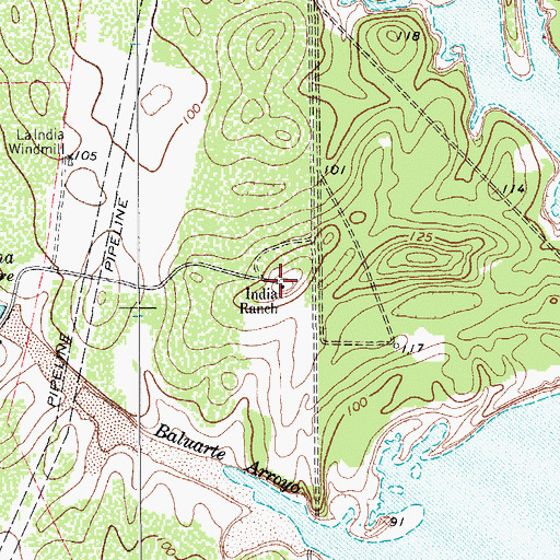 Topographic Map of Indian Ranch, TX