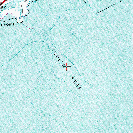 Topographic Map of Indian Reef, TX