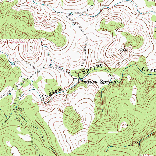 Topographic Map of Indian Spring, TX