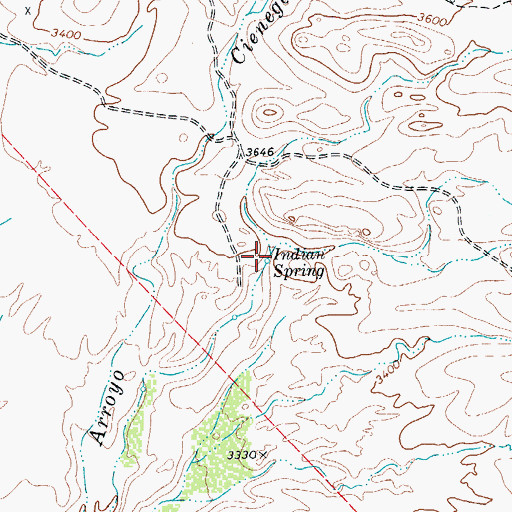 Topographic Map of Indian Spring, TX