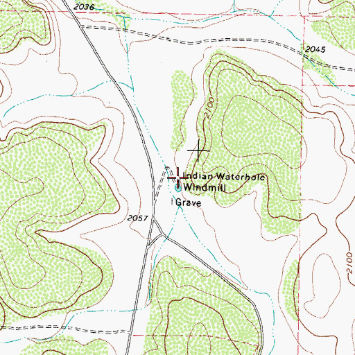Topographic Map of Indian Waterhole Windmill, TX