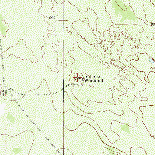 Topographic Map of Indiana Windmill, TX