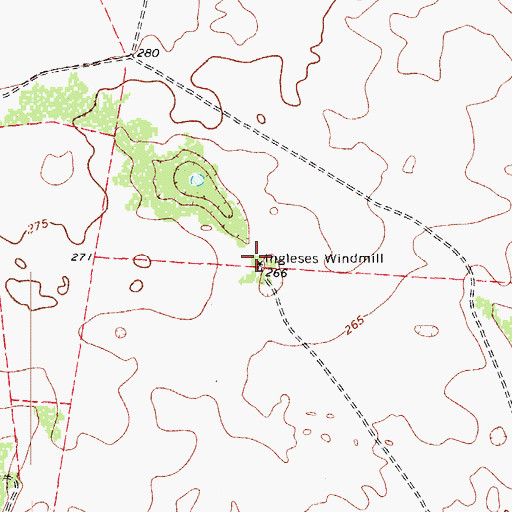 Topographic Map of Ingleses Windmill, TX