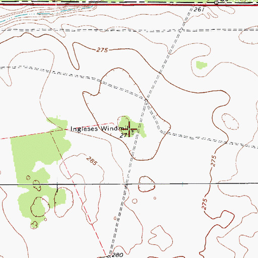 Topographic Map of Ingleses Windmill, TX