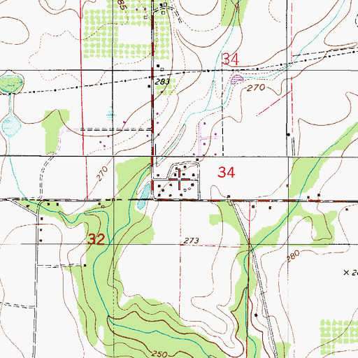 Topographic Map of Old Bratt Road Estates, AL