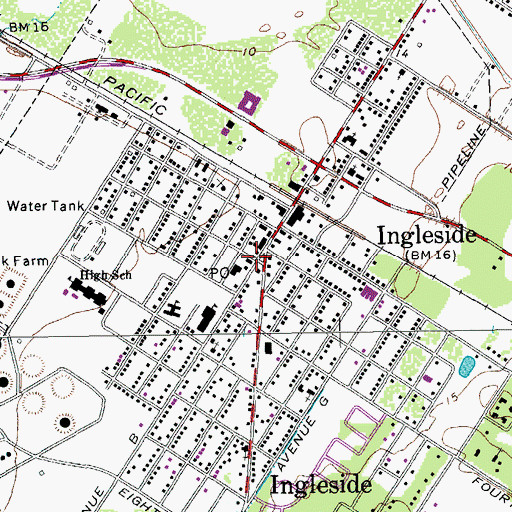 Topographic Map of Ingleside, TX