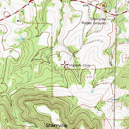 Topographic Map of Ingram Cemetery, TX
