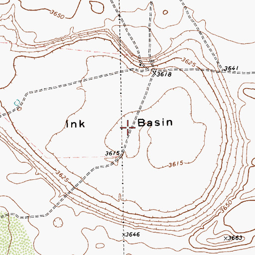 Topographic Map of Ink Basin, TX